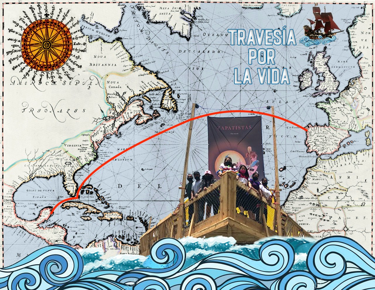 Carte du voyage zapatiste vers l’Europe