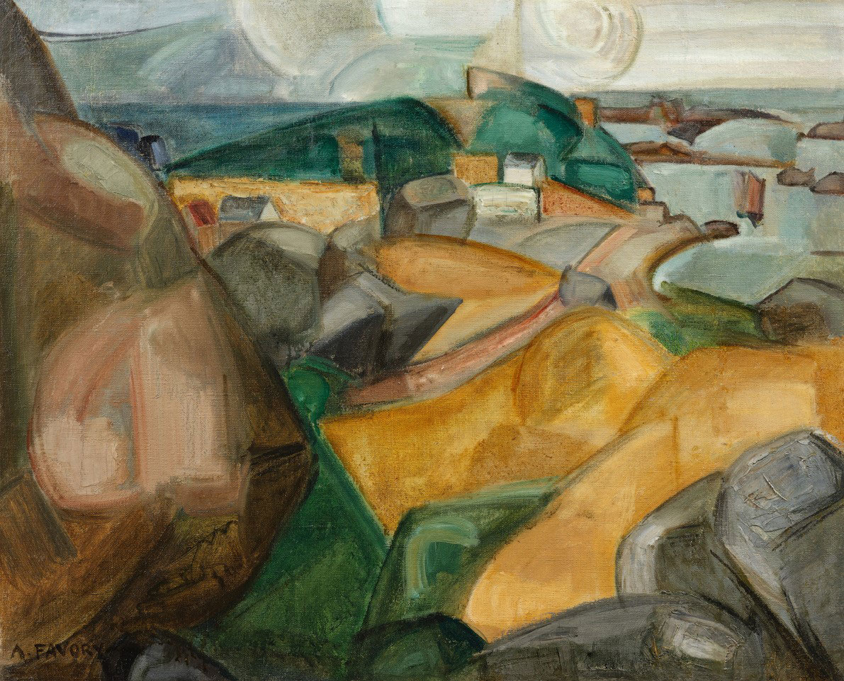 André Favory (1889-1937), Paysage cubiste, champs de blé en Bretagne